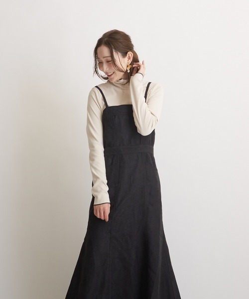PAPAVER(パパヴェル)の「【papaver】起毛テレコハイネック(Tシャツ/カットソー・レディース・ブラック/アイボリー・MEDIUM)」の4枚目の写真