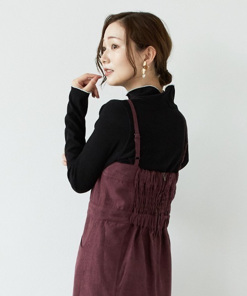 PAPAVER(パパヴェル)の「【papaver】起毛テレコハイネック(Tシャツ/カットソー・レディース・ブラック/アイボリー・MEDIUM)」の6枚目の写真