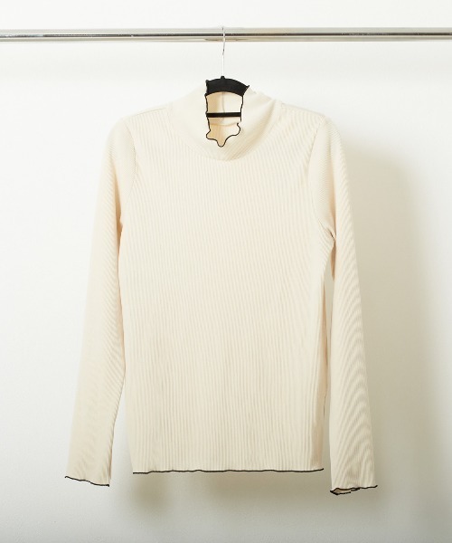 PAPAVER(パパヴェル)の「【papaver】起毛テレコハイネック(Tシャツ/カットソー・レディース・ブラック/アイボリー・MEDIUM)」の7枚目の写真