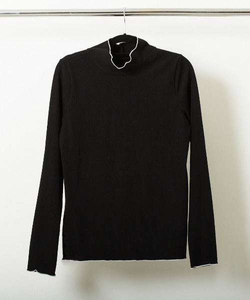 PAPAVER(パパヴェル)の「【papaver】起毛テレコハイネック(Tシャツ/カットソー・レディース・ブラック/アイボリー・MEDIUM)」の8枚目の写真