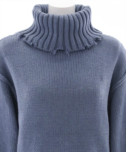 clear（クリア）の「ダメージタートルショートニットトップス（ニット/セーター・レディース・ブルーグレー/アイボリー/ベージュ/ブラック・F）」の7枚目の写真