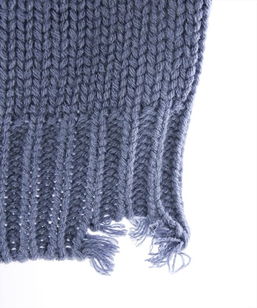 clear（クリア）の「ダメージタートルショートニットトップス（ニット/セーター・レディース・ブルーグレー/アイボリー/ベージュ/ブラック・F）」の5枚目の写真