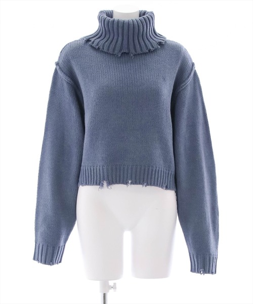 clear（クリア）の「ダメージタートルショートニットトップス（ニット/セーター・レディース・ブルーグレー/アイボリー/ベージュ/ブラック・F）」の15枚目の写真