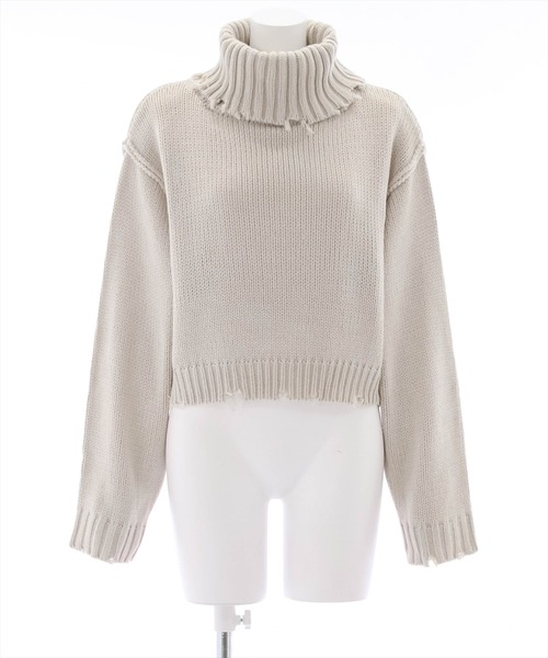 clear（クリア）の「ダメージタートルショートニットトップス（ニット/セーター・レディース・ブルーグレー/アイボリー/ベージュ/ブラック・F）」の17枚目の写真