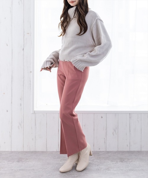 clear（クリア）の「ダメージタートルショートニットトップス（ニット/セーター・レディース・ブルーグレー/アイボリー/ベージュ/ブラック・F）」の21枚目の写真