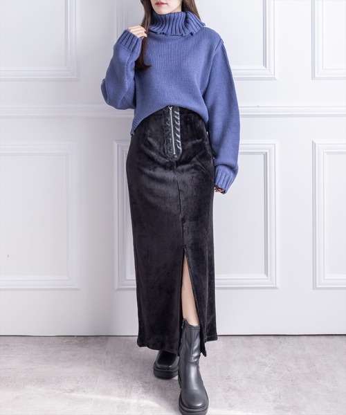 clear（クリア）の「ダメージタートルショートニットトップス（ニット/セーター・レディース・ブルーグレー/アイボリー/ベージュ/ブラック・F）」の16枚目の写真