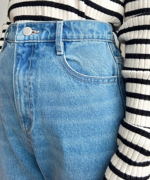 moment+(モーメントプラス)の「【累計販売枚数4万枚突破!】ロールアップデニムパンツ(デニムパンツ・レディース・インディゴブルー/サックスブルー/ブルー・M/L/S)」の7枚目の写真
