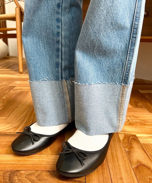 moment+(モーメントプラス)の「【累計販売枚数4万枚突破!】ロールアップデニムパンツ(デニムパンツ・レディース・インディゴブルー/サックスブルー/ブルー・M/L/S)」の6枚目の写真