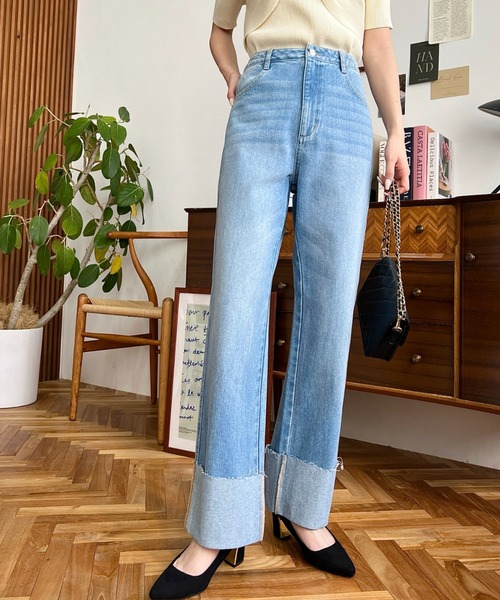 セール】【累計販売枚数3万枚突破！】ロールアップデニムパンツ