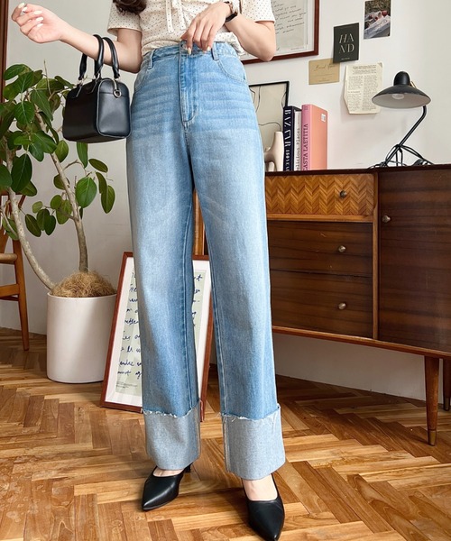 セール】【累計販売枚数3万枚突破！】ロールアップデニムパンツ