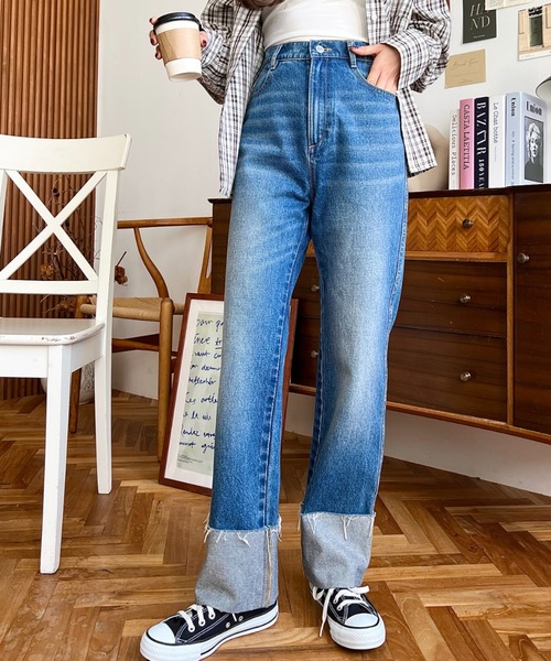 セール】【累計販売枚数4万枚突破！】ロールアップデニムパンツ