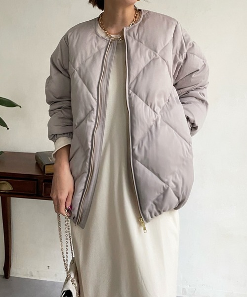 セール】キルティングダウン（ノーカラーコート）｜DouDou（ドゥドゥ