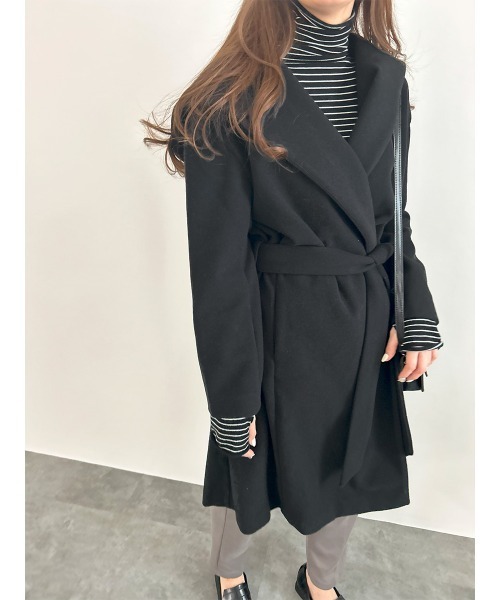 HEILIS(ヘイリス)の「ベルテッドフーディコート / ロングコート フード付きコート(その他アウター・レディース・ブラック/ピンク/ベージュ・FREE)」の22枚目の写真