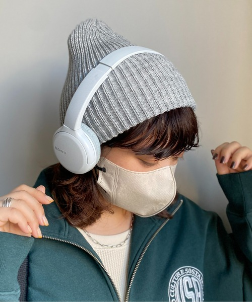 CPCM（シーピーシーエム）の「カラーリブ編みニットビーニー ニットキャップ（ニットキャップ/ビーニー・レディース・チャコールグレー/オレンジ/ブルー/ブラック/グレー/アイボリー・FREE）」の5枚目の写真