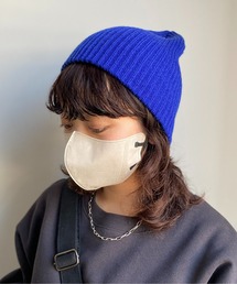 カラーリブ編みニットビーニー ニットキャップ