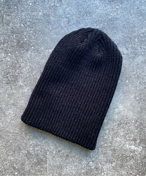 CPCM（シーピーシーエム）の「カラーリブ編みニットビーニー ニットキャップ（ニットキャップ/ビーニー・レディース・チャコールグレー/オレンジ/ブルー/ブラック/グレー/アイボリー・FREE）」の9枚目の写真