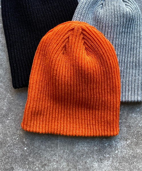 CPCM（シーピーシーエム）の「カラーリブ編みニットビーニー ニットキャップ（ニットキャップ/ビーニー・レディース・チャコールグレー/オレンジ/ブルー/ブラック/グレー/アイボリー・FREE）」の14枚目の写真