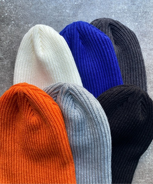 CPCM（シーピーシーエム）の「カラーリブ編みニットビーニー ニットキャップ（ニットキャップ/ビーニー・レディース・チャコールグレー/オレンジ/ブルー/ブラック/グレー/アイボリー・FREE）」の22枚目の写真