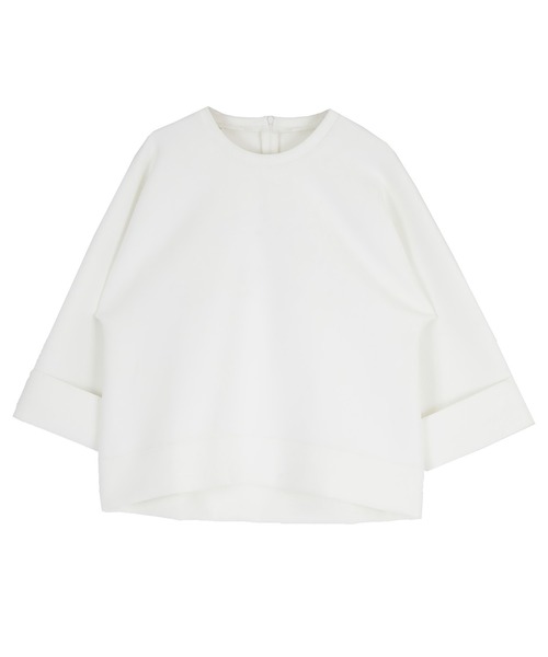 UR'S(ユアーズ)の「ボンディングダブルカフストップス(Tシャツ/カットソー・レディース・グリーン/ブラック/ホワイト/ベージュ・L/S/M)」の5枚目の写真