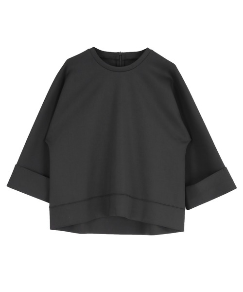 UR'S(ユアーズ)の「ボンディングダブルカフストップス(Tシャツ/カットソー・レディース・グリーン/ブラック/ホワイト/ベージュ・L/S/M)」の6枚目の写真