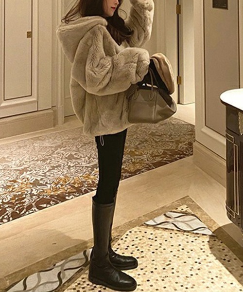 Jasmine】ダボっと可愛い！ビッグシルエットフェイクファーブルゾン