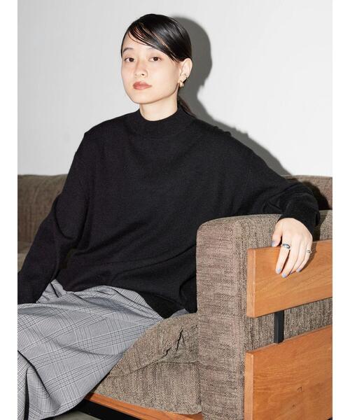 AMERICAN HOLIC（アメリカンホリック）の「モックネックニットプルオーバー（ニット/セーター・レディース・グレー/アイボリー/グリーン/ブラック/ピンク・L/M）」の14枚目の写真