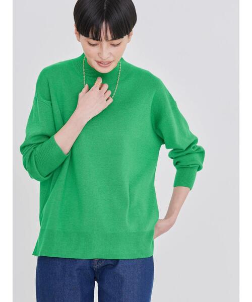 AMERICAN HOLIC（アメリカンホリック）の「モックネックニットプルオーバー（ニット/セーター・レディース・グレー/アイボリー/グリーン/ブラック/ピンク・L/M）」の16枚目の写真