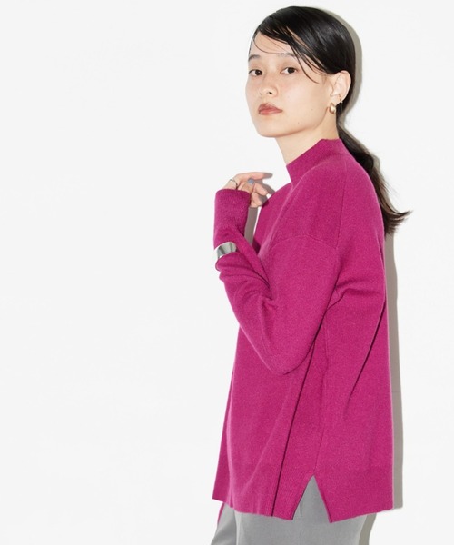 AMERICAN HOLIC（アメリカンホリック）の「モックネックニットプルオーバー（ニット/セーター・レディース・グレー/アイボリー/グリーン/ブラック/ピンク・L/M）」の10枚目の写真