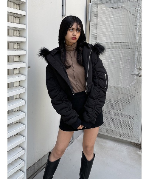 ENVYM(アンビー)の「ローウエストレースUP SK(スカート・レディース・ブラック/ブラウン・SMALL/MEDIUM)」の16枚目の写真