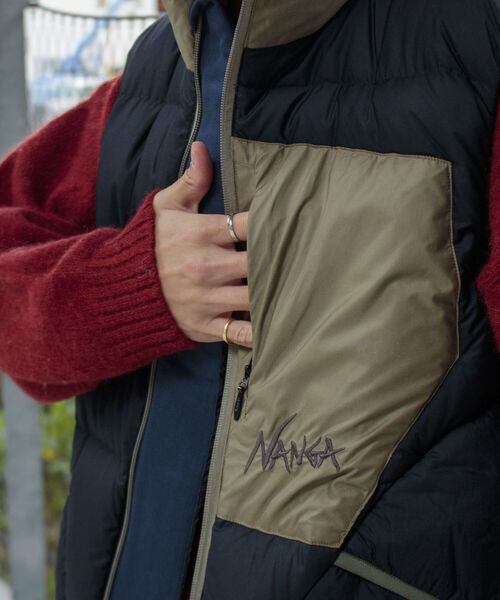 NANGA(ナンガ)の「【NANGA/ナンガ】MAZENO RIDGE VEST マゼノリッジ ダウンベスト(ダウンベスト・メンズ・ベージュ/ネイビー・M/L)」の16枚目の写真