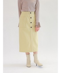 Te chichi | メルトンジャージフロント釦タイトスカート(スカート)