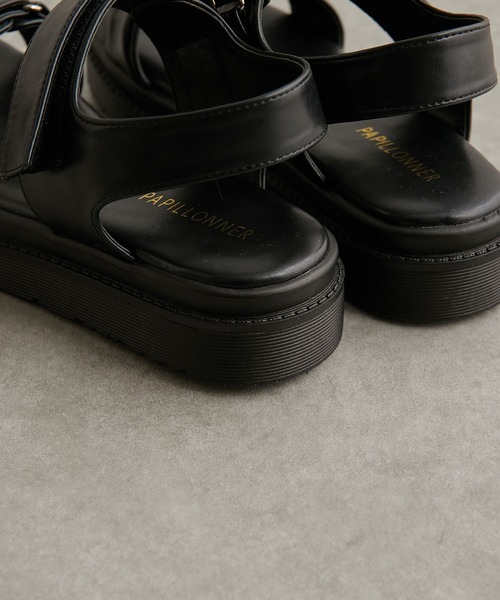 PAPILLONNER（パピヨネ）の「SPORTS BELT サンダル/PAPILLONNER/パピヨネ（サンダル・レディース・ブラック/グレイッシュベージュ・S/M/L）」の8枚目の写真