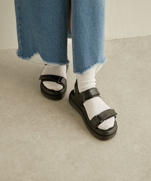 PAPILLONNER（パピヨネ）の「SPORTS BELT サンダル/PAPILLONNER/パピヨネ（サンダル・レディース・ブラック/グレイッシュベージュ・S/M/L）」の7枚目の写真