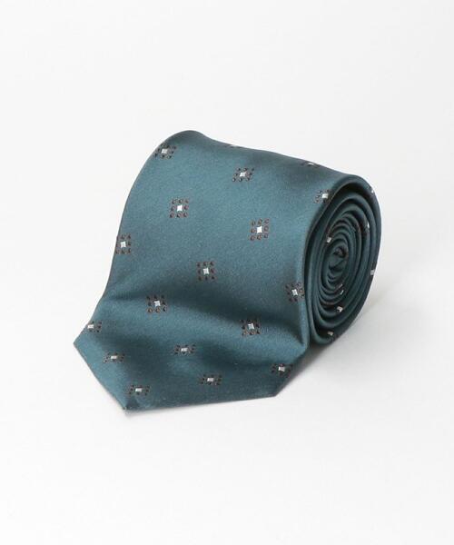 green label relaxing（グリーンレーベルリラクシング）の「シルク2 8.0cm 小紋2 ネクタイ（ネクタイ・メンズ・ライム/ネイビー・FREE）」の2枚目の写真