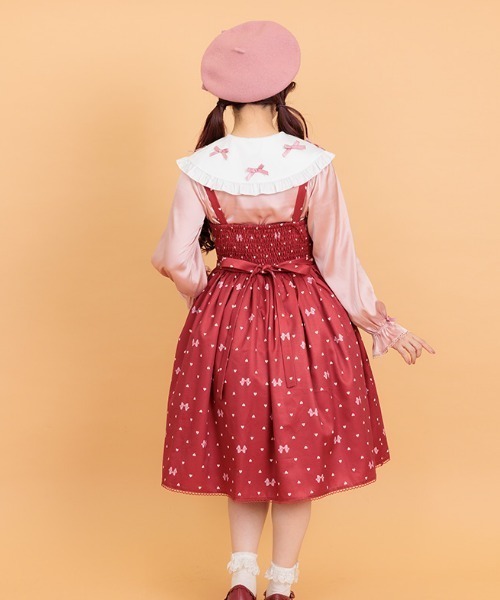 axes femme（アクシーズファム）の「ハートドット柄ジャンスカ 