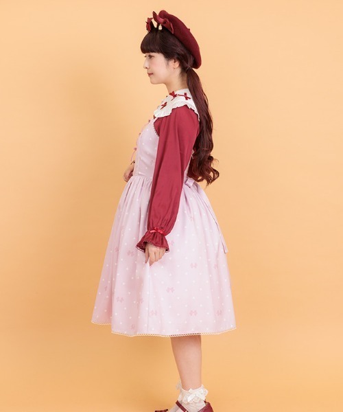 axes femme（アクシーズファム）の「ハートドット柄ジャンスカ 