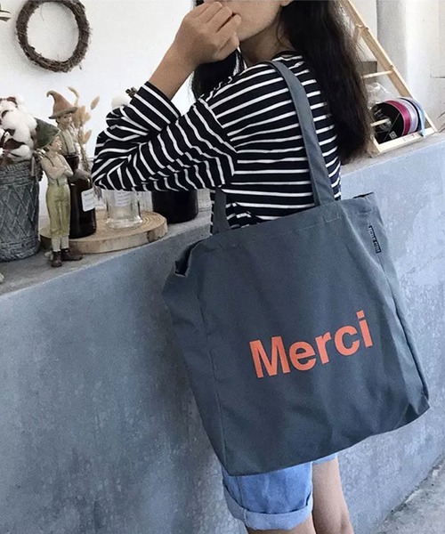 ammy.（エイミードット）の「【 ammy. / エイミードット 】 メルシー プリント キャンバス トートバッグ（トートバッグ・レディース・オレンジ/アイボリー/ダークパープル/ピンク/ブルーグレー/グリーン・FREE）」の7枚目の写真