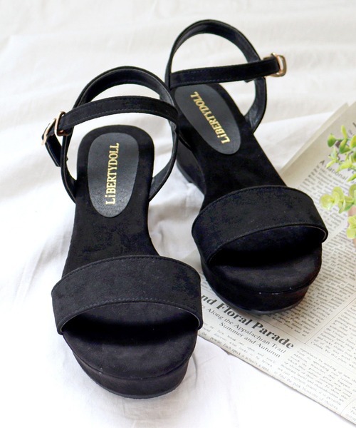 LibertyDoll(リバティードール)の「LibertyDoll/軽量厚底 6cmウエッジヒール アンクルストラップサンダル(5435)(サンダル・レディース・レッド/ブラウン/オレンジ/ネイビー/グレー/ラベンダー/アイボリー/ブラック系その他/ブラック/ベージュ/マスタード/シルバー・L/M/S/LL)」の18枚目の写真