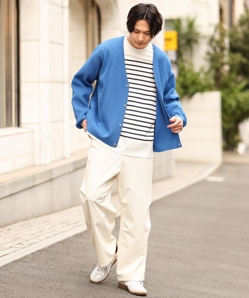 a.v.v（アーヴェヴェ）の「ボーダーワイドシルエットカットソー(長袖）（Tシャツ/カットソー・メンズ・ネイビー/ブルー/グリーン・46/48）」の21枚目の写真