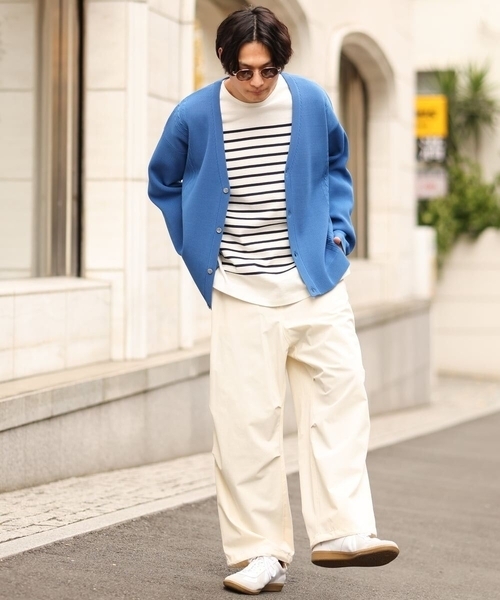 a.v.v（アーヴェヴェ）の「ボーダーワイドシルエットカットソー(長袖）（Tシャツ/カットソー・メンズ・ネイビー/ブルー/グリーン・46/48）」の10枚目の写真