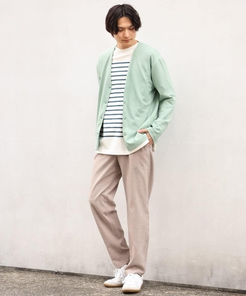 a.v.v（アーヴェヴェ）の「ボーダーワイドシルエットカットソー(長袖）（Tシャツ/カットソー・メンズ・ネイビー/ブルー/グリーン・46/48）」の12枚目の写真