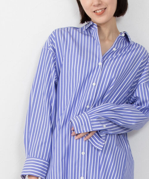 NOLLEY’S（ノーリーズ）の「イージーケアコットンシャツワンピース（シャツワンピース・レディース・サックスブルー/ブルー系その他3/ホワイト系その他4・FREE）」の8枚目の写真