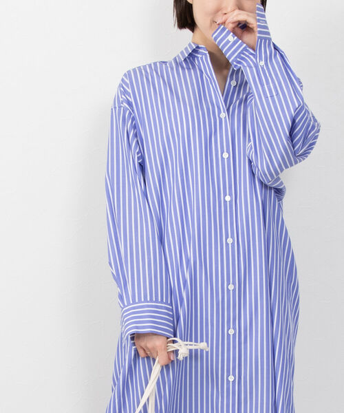 NOLLEY’S（ノーリーズ）の「イージーケアコットンシャツワンピース（シャツワンピース・レディース・サックスブルー/ブルー系その他3/ホワイト系その他4・FREE）」の9枚目の写真