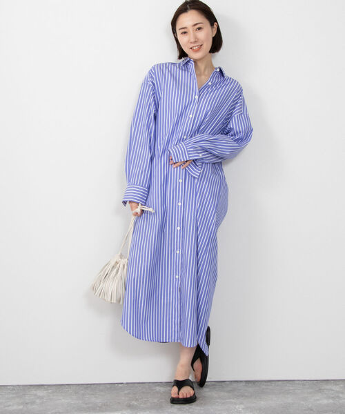 NOLLEY’S（ノーリーズ）の「イージーケアコットンシャツワンピース（シャツワンピース・レディース・サックスブルー/ブルー系その他3/ホワイト系その他4・FREE）」の13枚目の写真