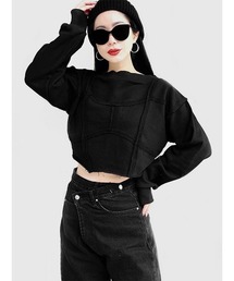 Out seam design cropped sweat(Ai select) / アウトシームデザインクロップドスウェット