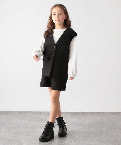 GLOBAL WORK(グローバルワーク)の「イージーケアセットアップ/183982(ワンピース・キッズ・ブラック・110cm/130cm/140cm/150cm/160cm/100cm/120cm)」の2枚目の写真