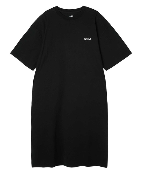 X-girl（エックスガール）の「VERTICAL WORD LOGO S/S TEE DRESS（ワンピース・レディース・ブラック/ライトパープル/オリーブ・S/M）」の4枚目の写真
