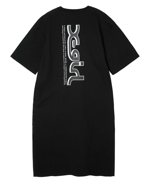 X-girl（エックスガール）の「VERTICAL WORD LOGO S/S TEE DRESS（ワンピース・レディース・ブラック/ライトパープル/オリーブ・S/M）」の5枚目の写真
