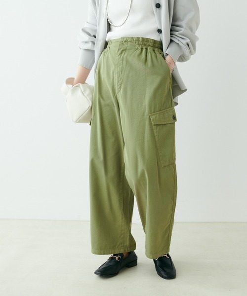 PUAL CE CIN（ピュアルセシン）の「綿キュプラカーゴパンツ（カーゴパンツ・レディース・ベージュ/カーキ・FREE）」の9枚目の写真