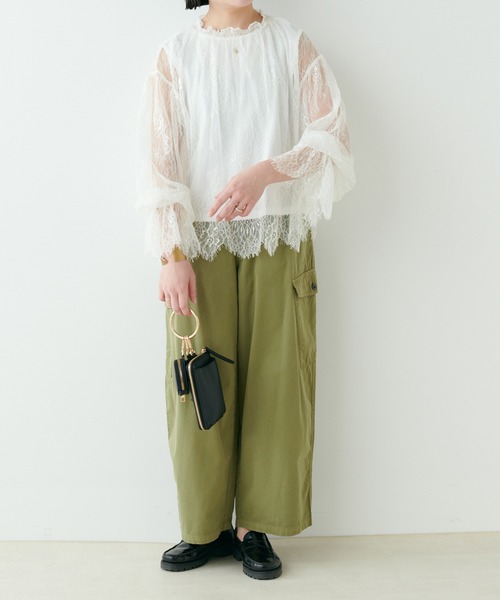 PUAL CE CIN（ピュアルセシン）の「綿キュプラカーゴパンツ（カーゴパンツ・レディース・ベージュ/カーキ・FREE）」の18枚目の写真